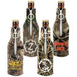 Zip Camo Bottle Coolie - High Quality Neoprene